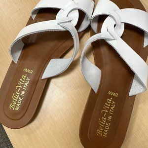 Bella Vita Slide Sandals Dov-Italy White